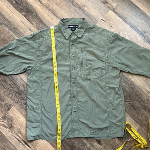 ExOfficio Shirt Mens Medium Green Long Sleeve Button Up Fishing Outdoor Pockets - Picture 7 of 15